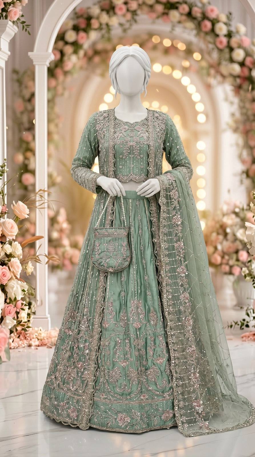 Luxury Stitched With Hand Embellishment Lehenga Choli - Saleem&sons