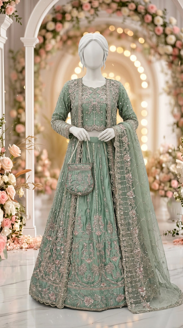 Luxury Stitched With Hand Embellishment Lehenga Choli - Saleem sons