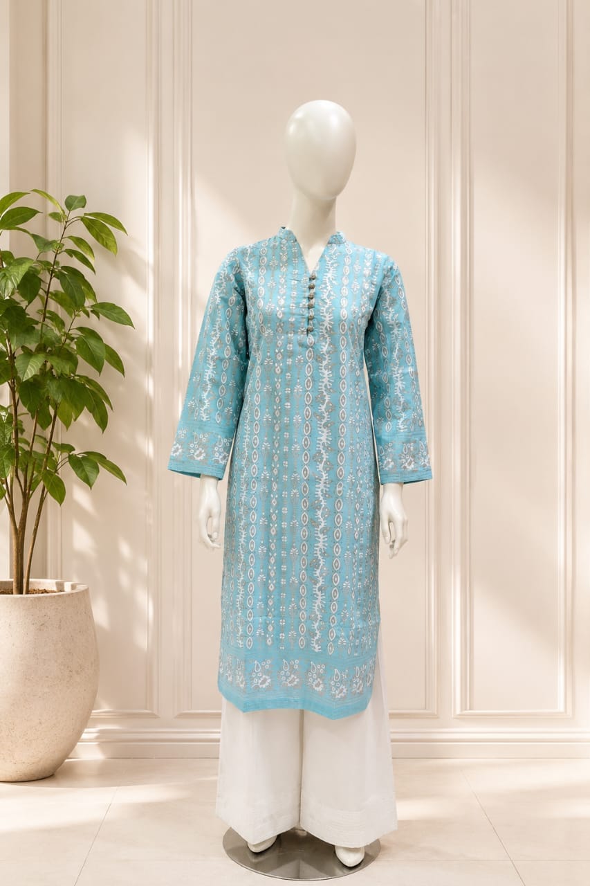Martrix Print 2Pcs Stiched Pure Lawn - Khushnuma