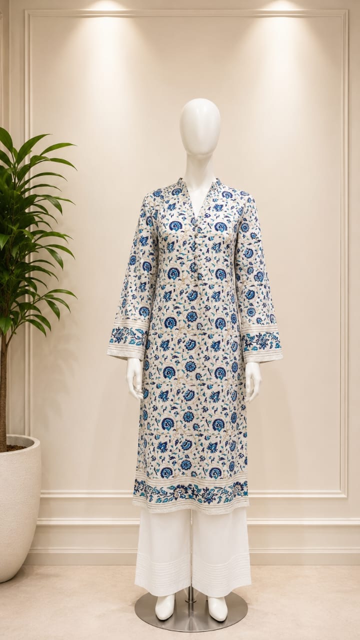 Marigold Print 2Pcs Stiched Pure Lawn - Khushnuma