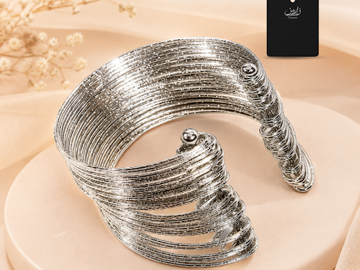 Silver Harmony Cuff Bracelet - Zaroon