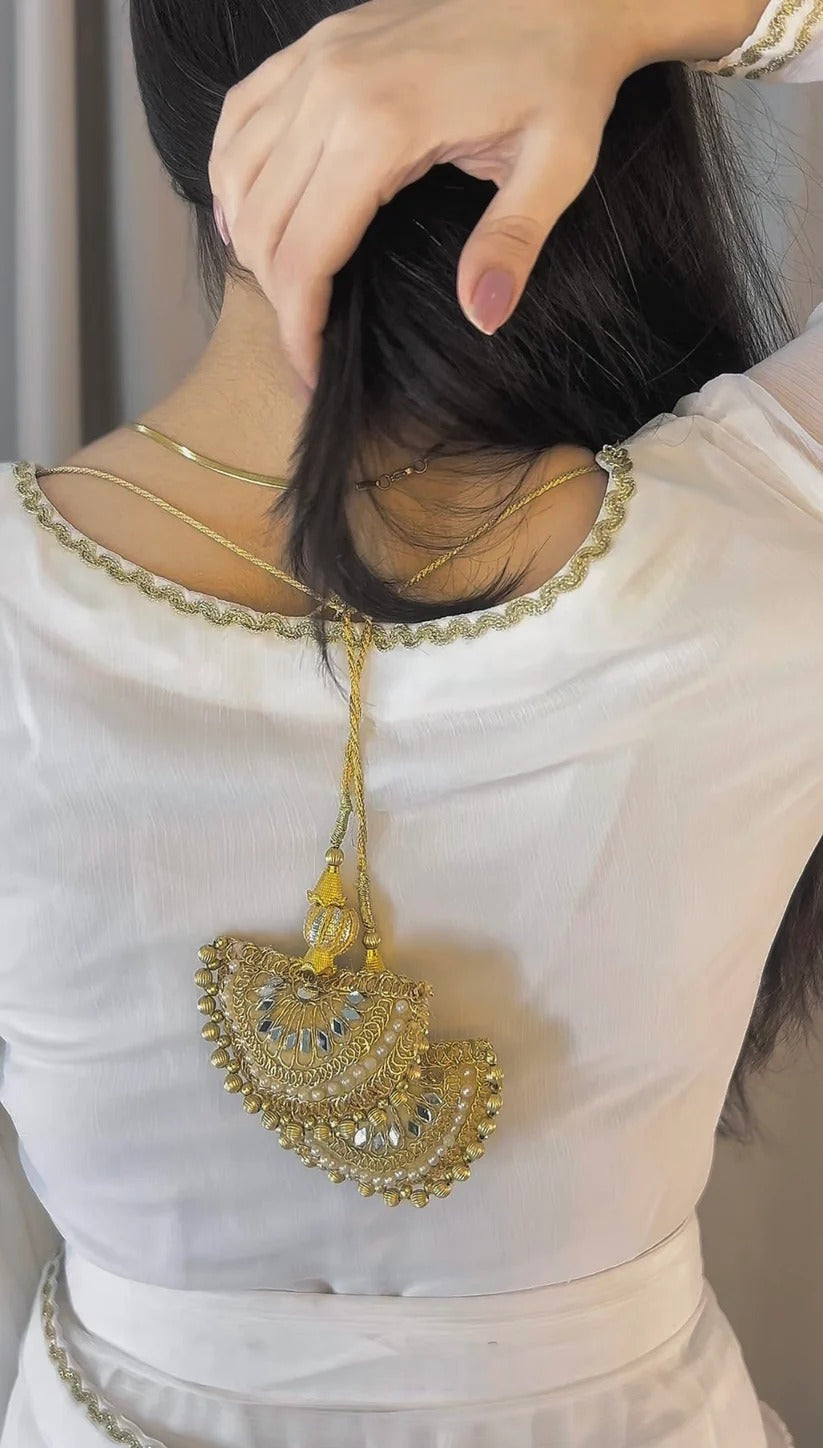 Square Neckline Shape Blouse with Chiffon Saree - Pachrangi
