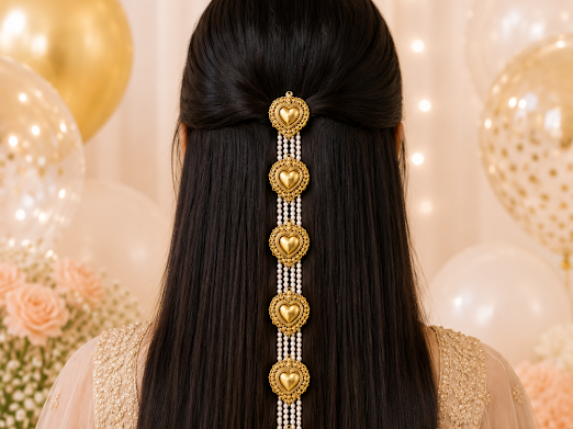 Pearl Heart Hair Accessory - Zaroon
