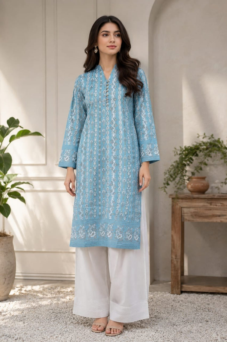 Martrix Print 2Pcs Stiched Pure Lawn - Khushnuma
