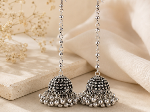 Heritage Drop Jhumka - Zaroon