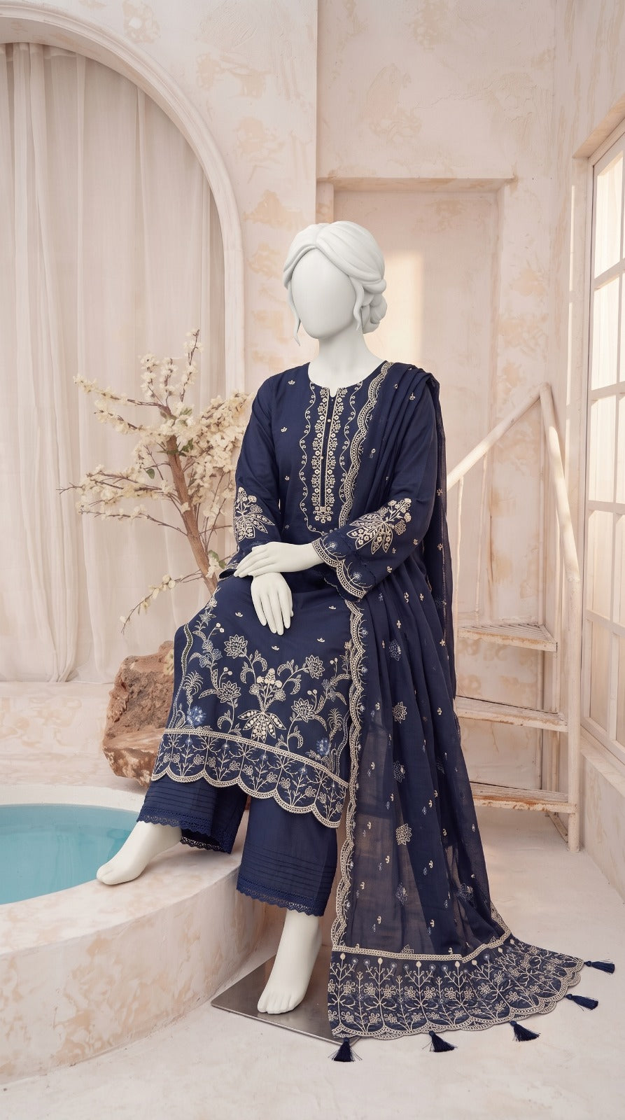 Premium Lawn Cotton 3 Pc Unstitched -  Saleem & Sons