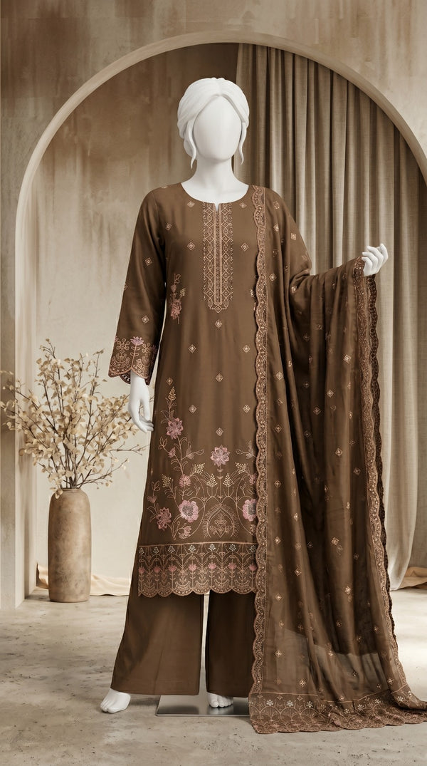 Premium Lawn Cotton 3 Pc Unstitched -  Saleem sons