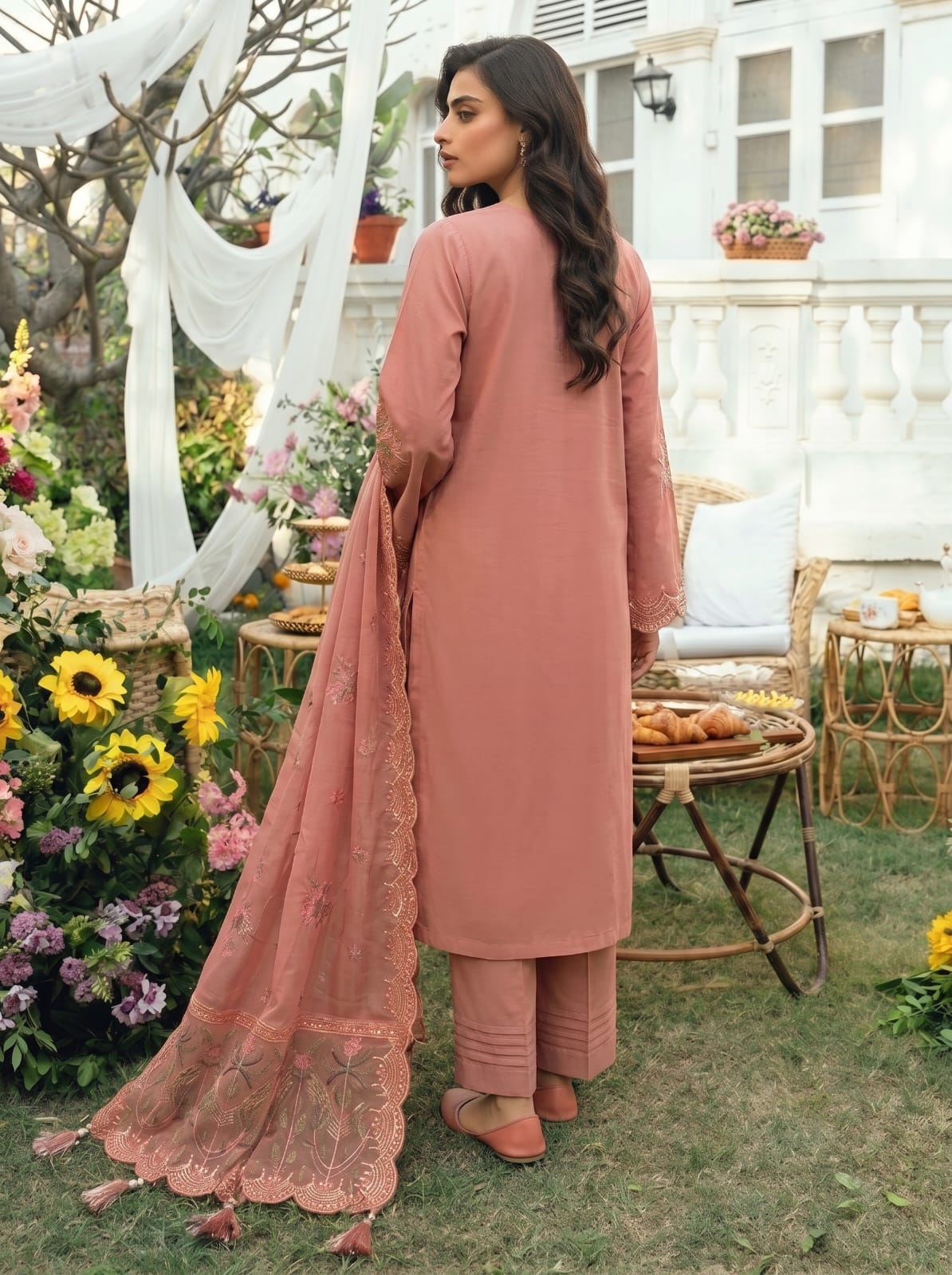 Premium Cotton Embroided 3 Pc Unstitched -  Saleem Sons