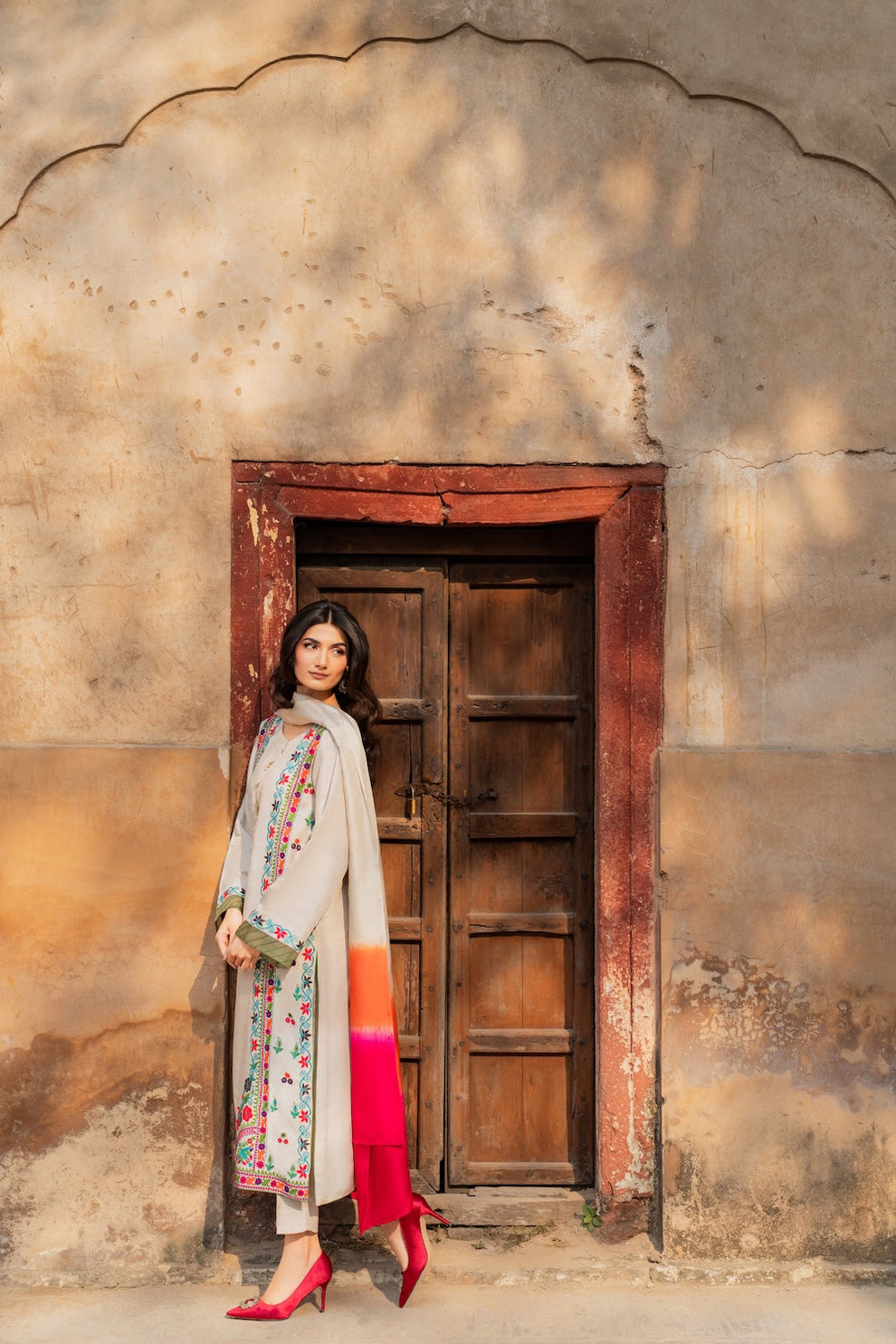 Zara Grace Embroidered 3 Piece Suit - Urban Haya