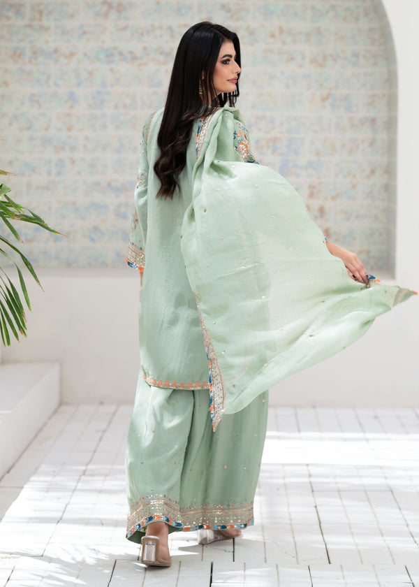 SAIMA GUL PASTEL GREEN - Ayesha's Closet