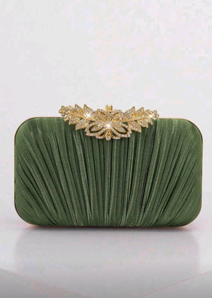 Rhinestone Decor Flap Box Clutch Bag -  Shahzahra
