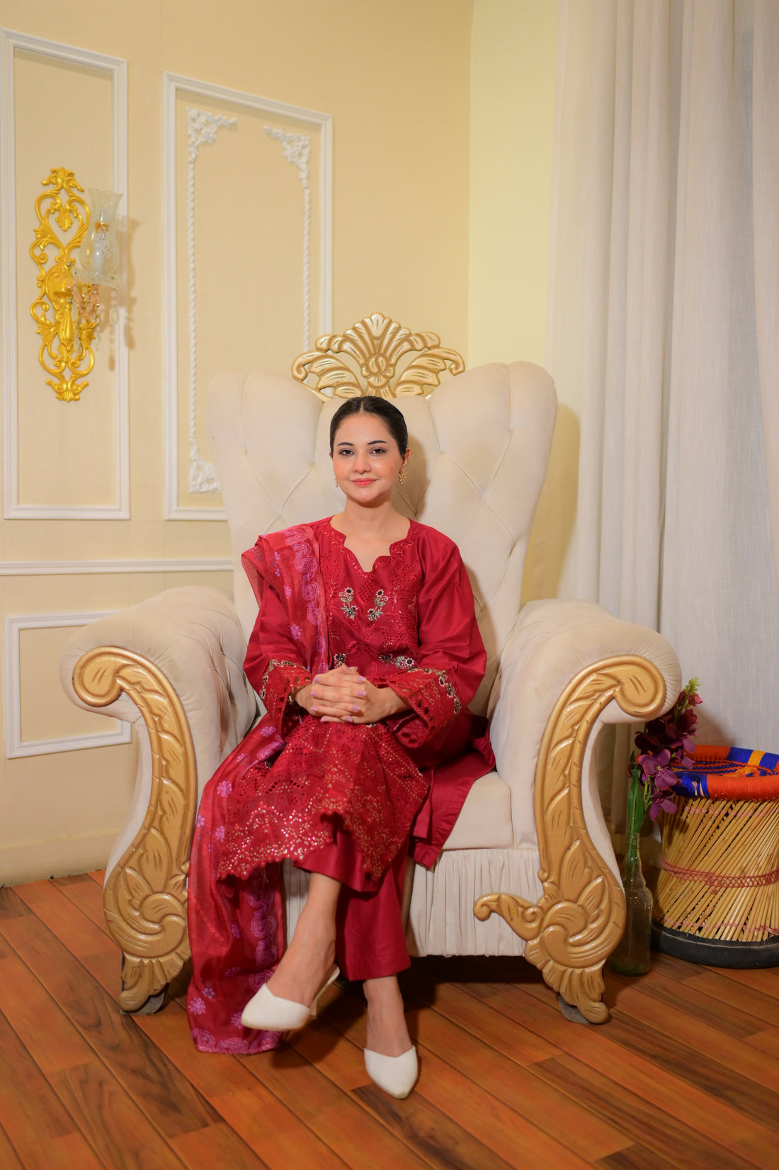 Embroidered Cotton Suit – Rania