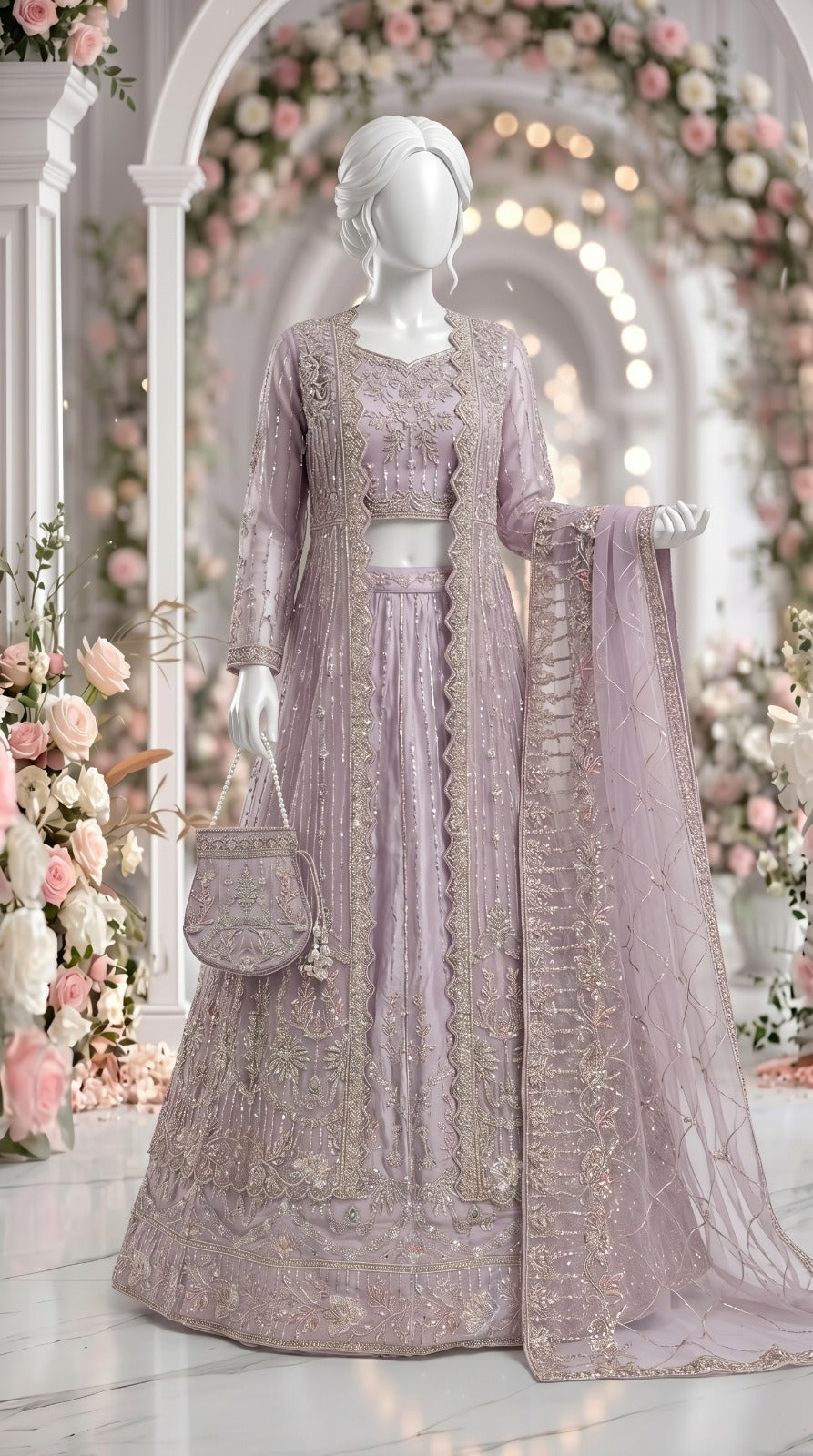 Luxury Stitched With Hand Embellishment Lehenga Choli - Saleem&sons