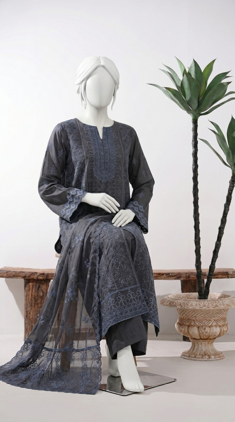Premium Lawn Cotton 3 Pc Unstitched -  Saleem & Sons