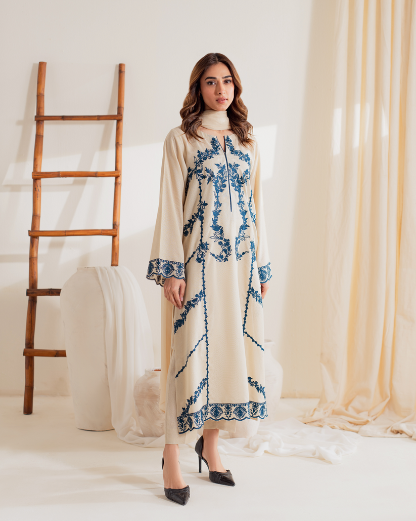 Blue Mirage Embroidered 3pc
 - Urban Haya