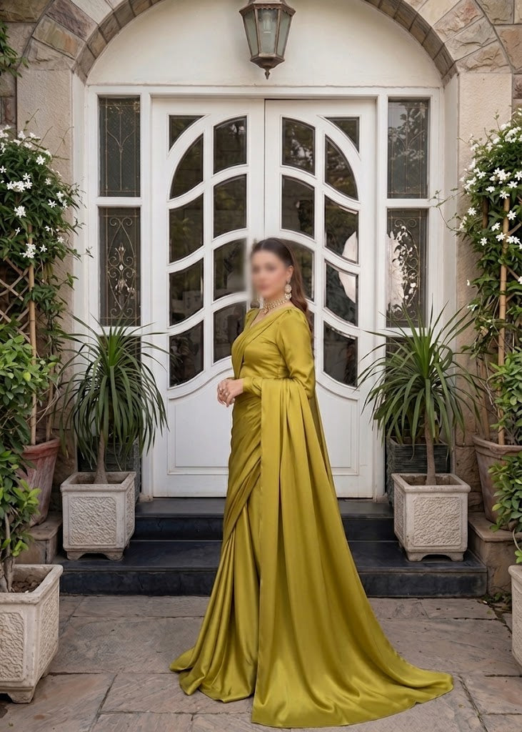 Square Neckline Shape Blouse with Chiffon Saree Without Lace - Pachrangi