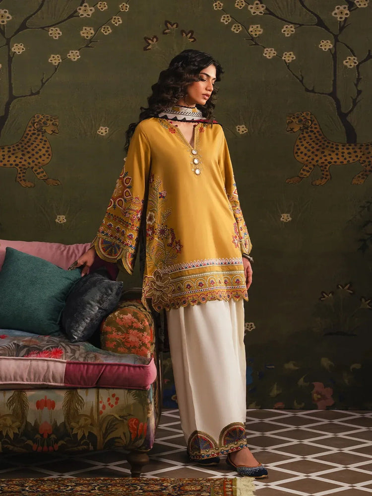 Sunehri 3 Piece Stitched - Tawakal Closet