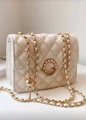 Mini Faux Pearl Decor Chain Shoulder Bag -  Shahzahra