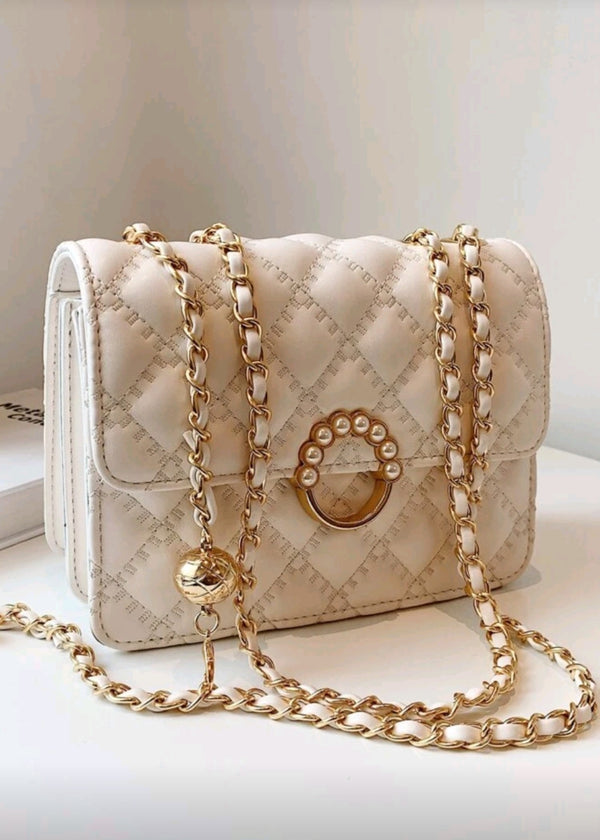 Mini Faux Pearl Decor Chain Shoulder Bag -  Shahzahra
