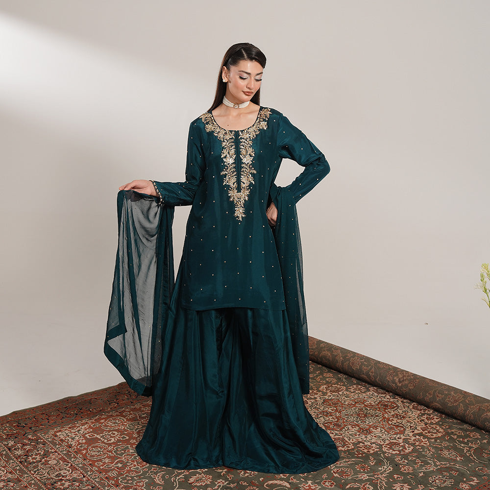 Azure 3 Piece Stitched - Javeria Zoa