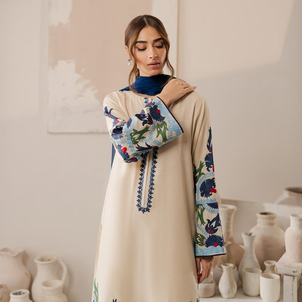 CREAM Alishba Emb 3 Pcs - Urban Haya