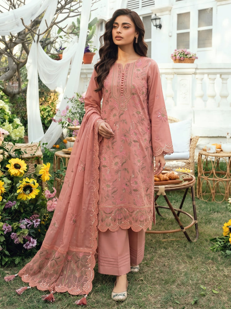 Premium Cotton Embroided 3 Pc Unstitched -  Saleem Sons