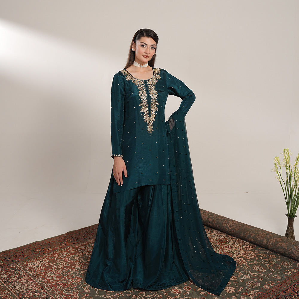 Azure 3 Piece Stitched - Javeria Zoa