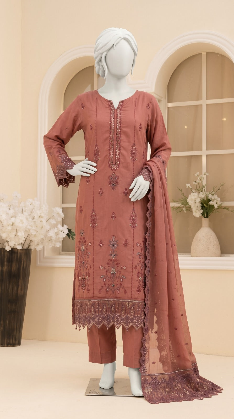 Premium Lawn Cotton 3 Pc Unstitched -  Saleem & Sons