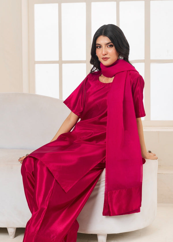 Farshi Shalwar Linen 3-Piece Stitched - Rang-e-Meeras