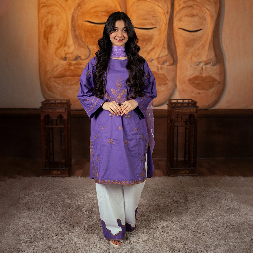 Embroidered Cotton Suit – Benafsha