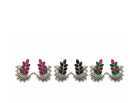 Royal Peacock Stud Earrings - Zaroon