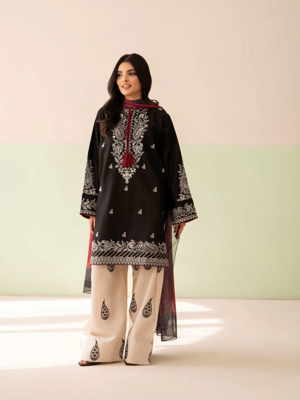 Meher Embroidered 3PC Suit - Urban Haya