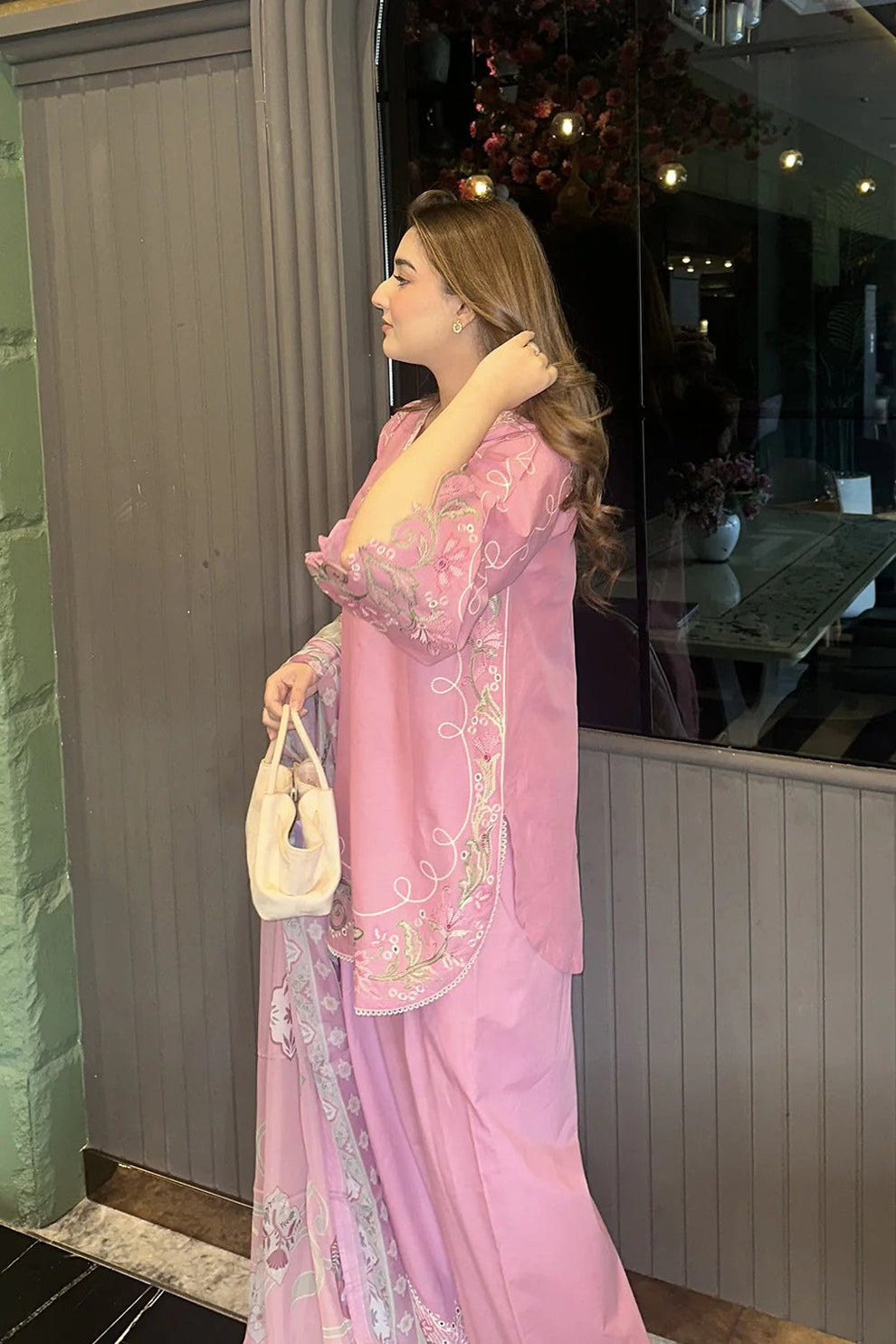 Blush Royale Embroidered 3 Piece Suit - Urban Haya