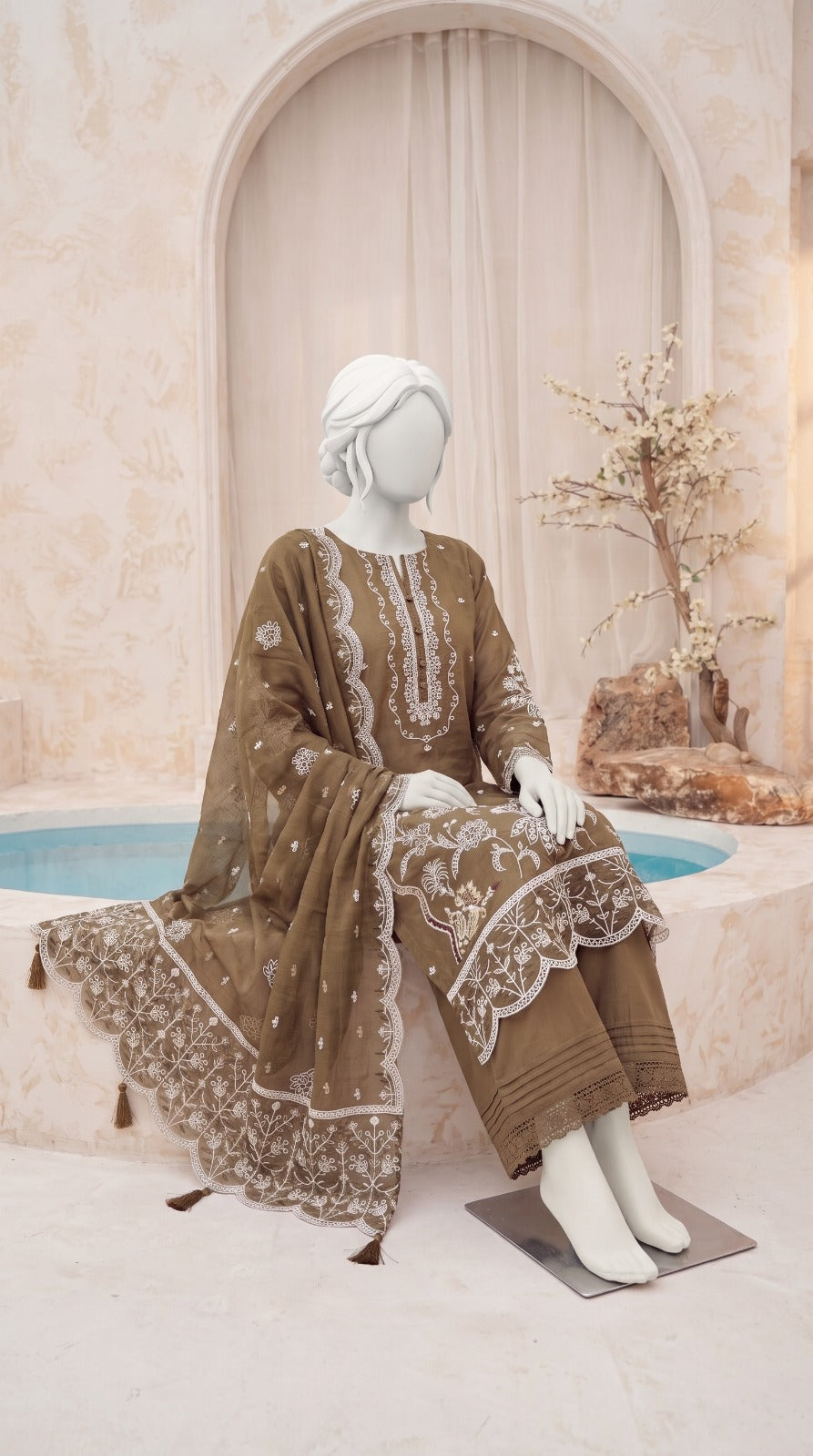 Premium Lawn Cotton 3 Pc Unstitched -  Saleem & Sons