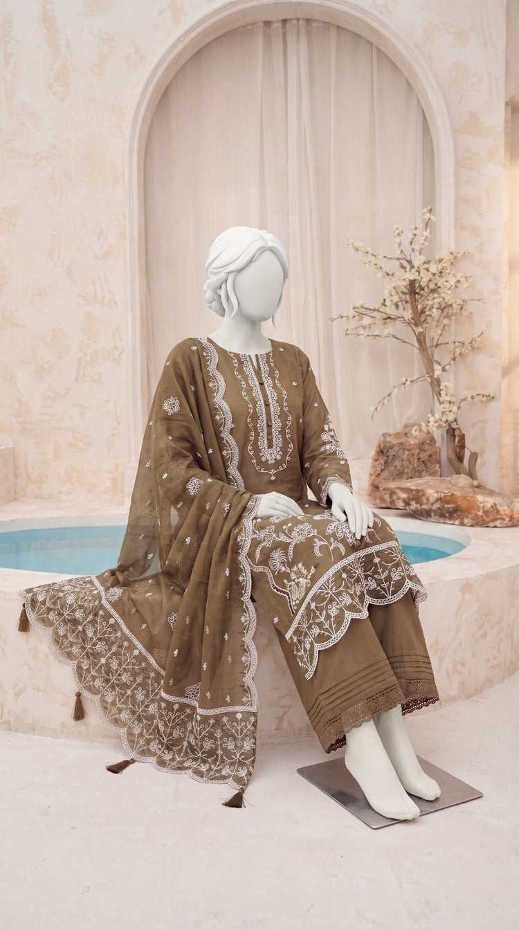 Premium Lawn Cotton 3 Pc Unstitched -  Saleem sons