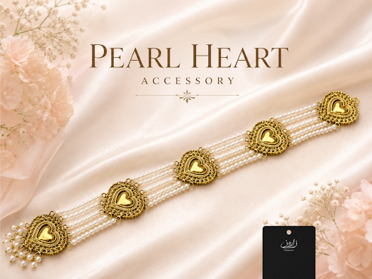 Pearl Heart Hair Accessory - Zaroon