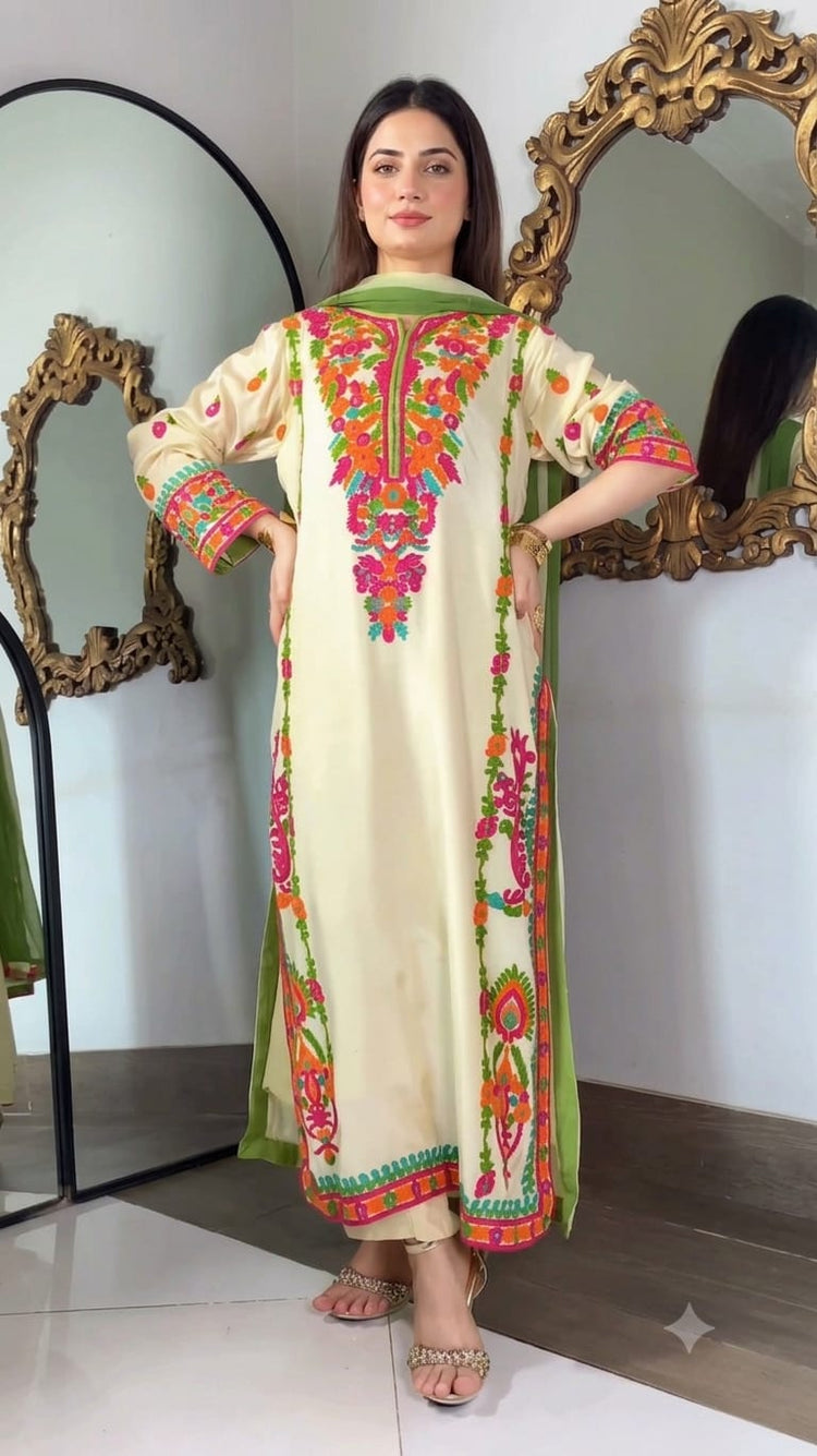 Aizal Pret - Silk - 3 Pcs - Fashion Corner