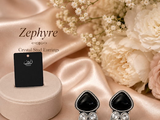 Zephyre Crystal Stud Earrings - Zaroon