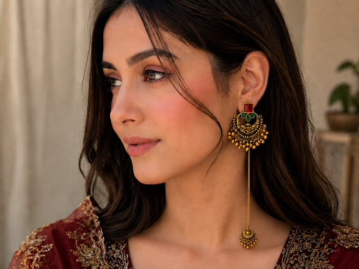 Royal Chandbali Jhumki- Zaroon