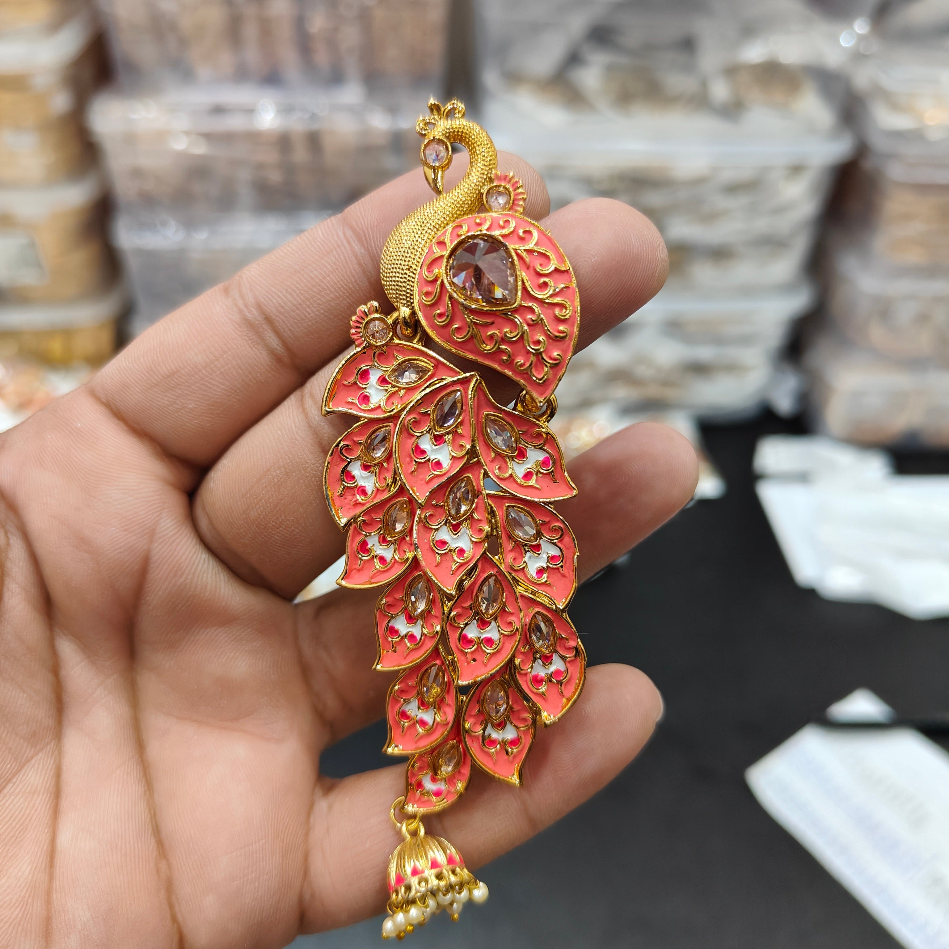 Hand Painted Peacock Designer Earrings - Aloro Jewels