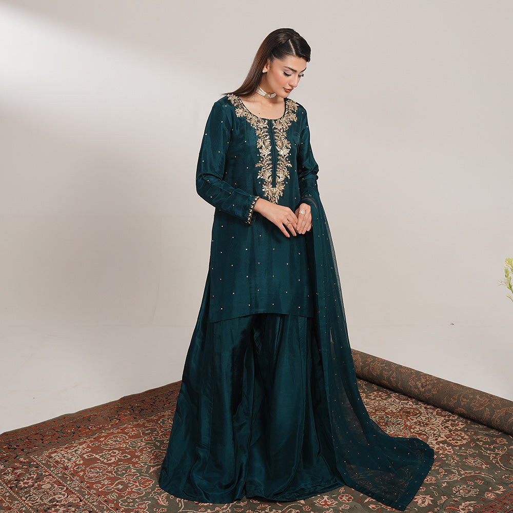 Azure 3 Piece Stitched - Javeria Zoa