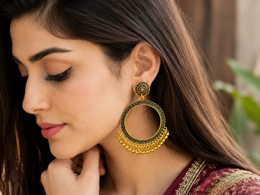 Vintage Hoop Tassel Earrings - Zaroon