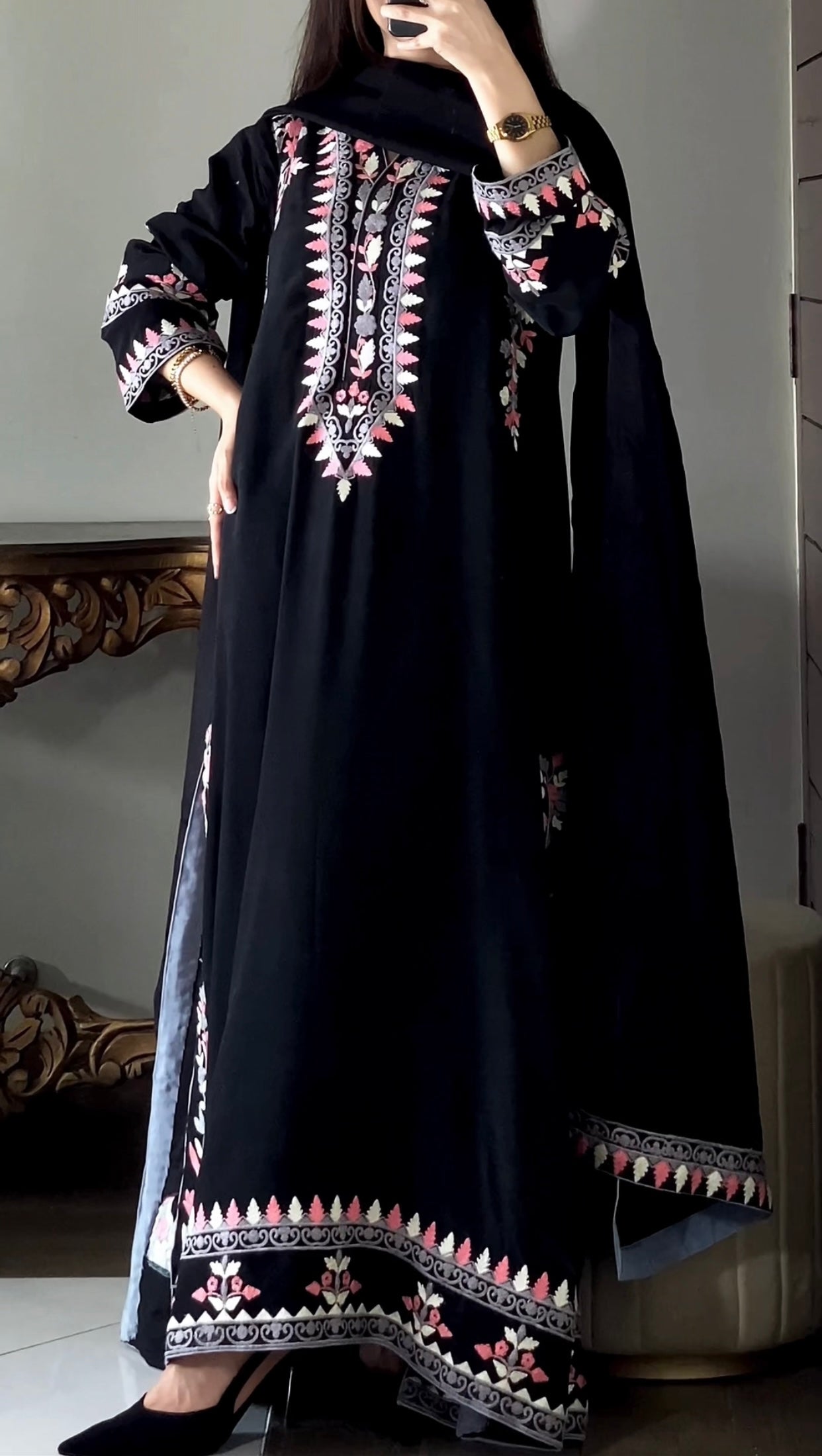 Arhama Kaftan - Silk - 3 Pcs - Fashion Corner