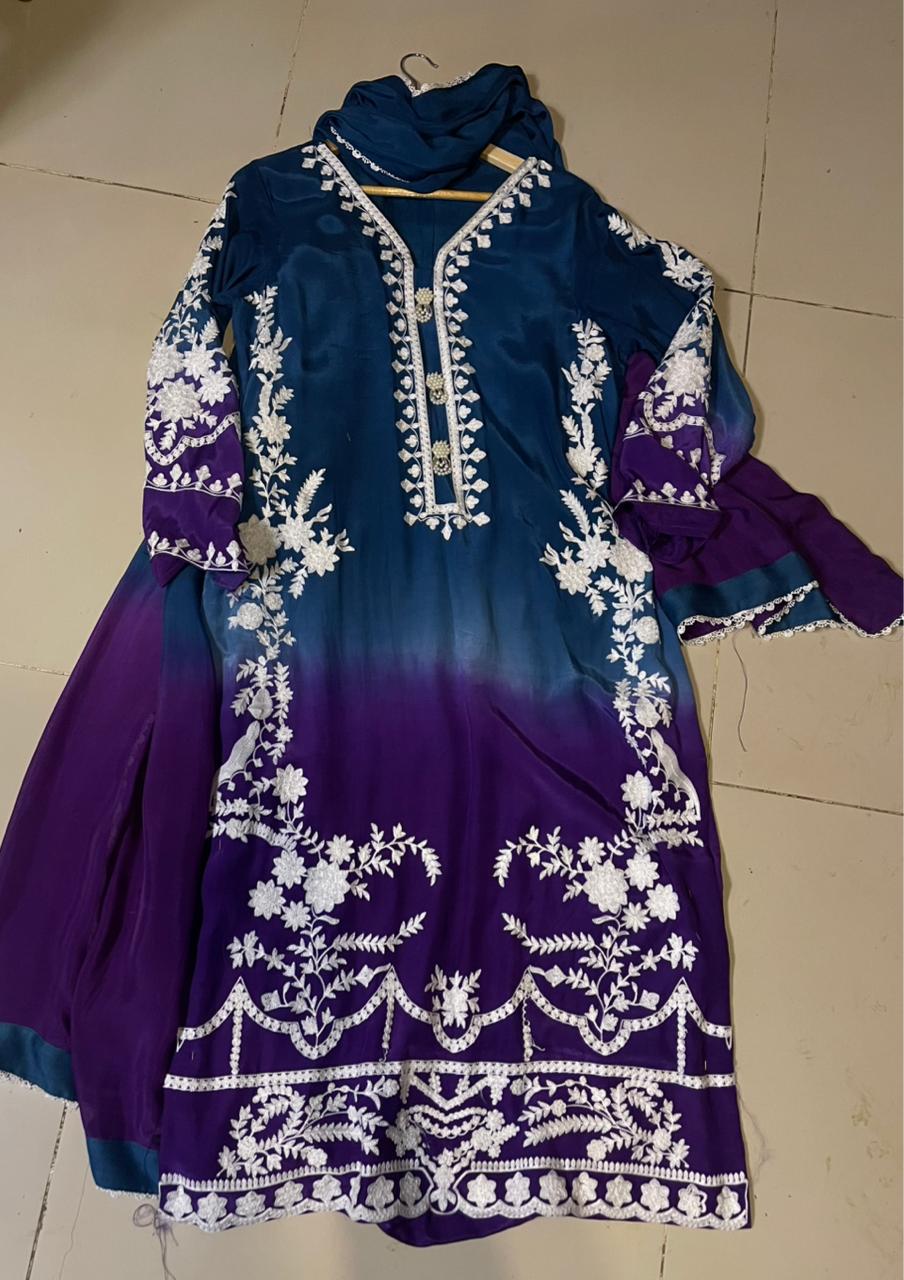 Minal Khan Hit Code - Silk - 3 Pcs - Fashion Corner