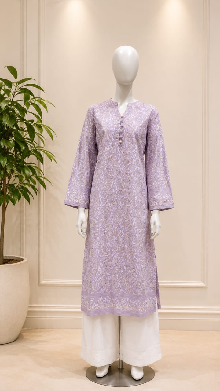 Floral Base Print 2Pcs Stiched Pure Lawn - Khushnuma