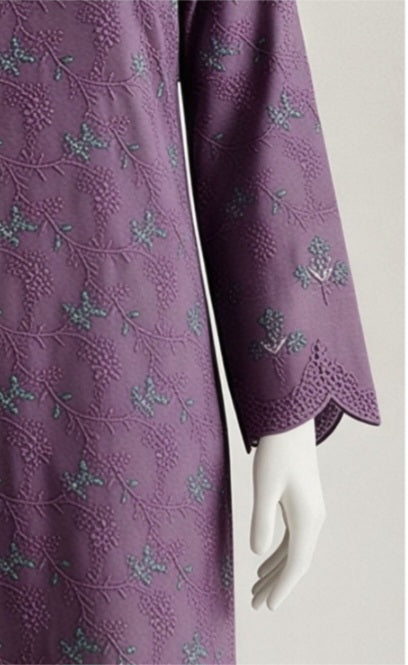 Gracefully Lavender Emb Lawn 3Pcs Suit - Unstitched - Utsav