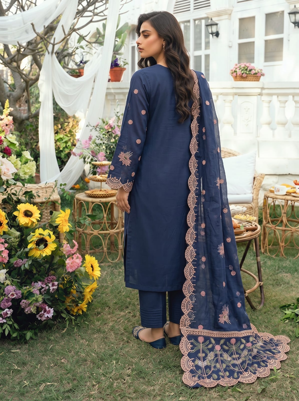 Premium Cotton Embroided 3 Pc Unstitched -  Saleem Sons