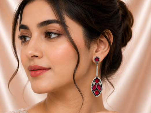 Scarlet Harmony Drop Earrings - Zaroon