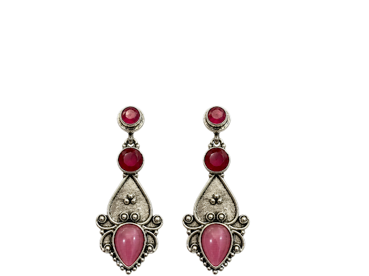 Rose Petal Drop Earrings - Zaroon