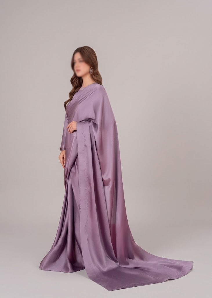 Bold Neckline Shape Blouse with Chiffon Saree Without Lace - Pachrangi